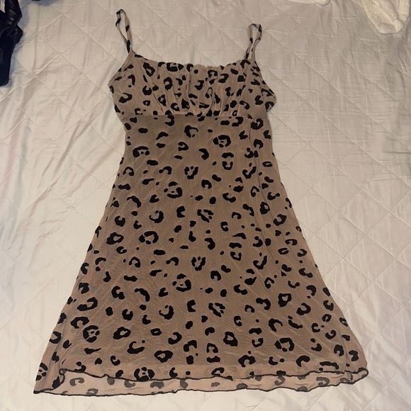 Leopard Print Spaghetti Strap Dress - Picture 1 of 3